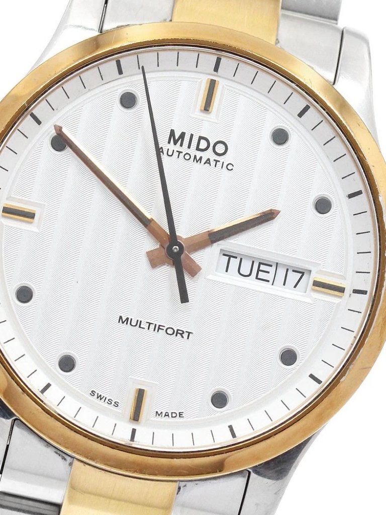 Mido Multifort M005830a Day Date White Dial Automatic Mens Watch